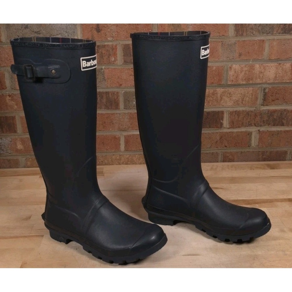 Barbour Mens Bede Wellington Rain Boots Black Size 7 US